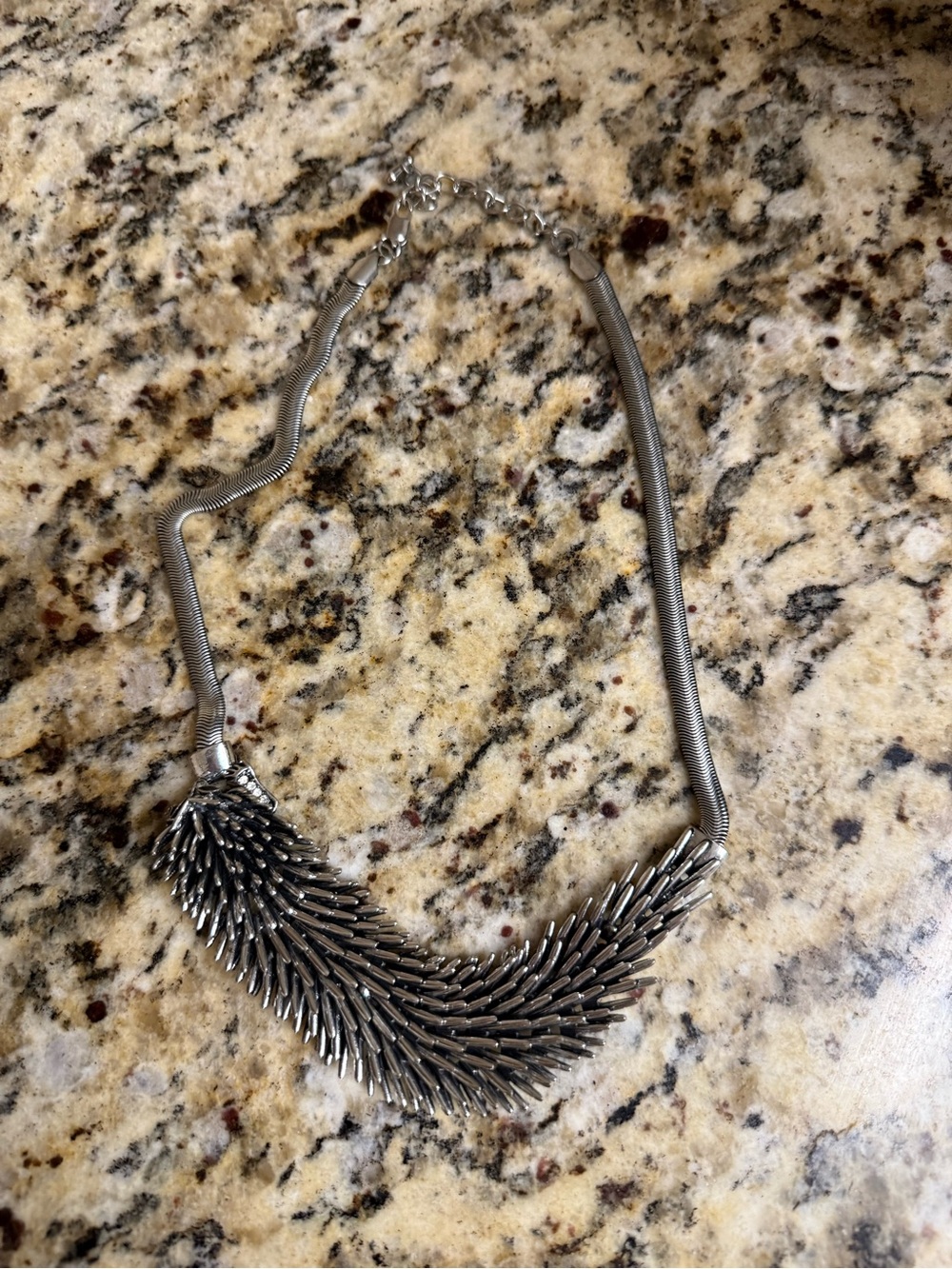 Statement Silver-Tone Layered Spike Necklace - Women Jewelry